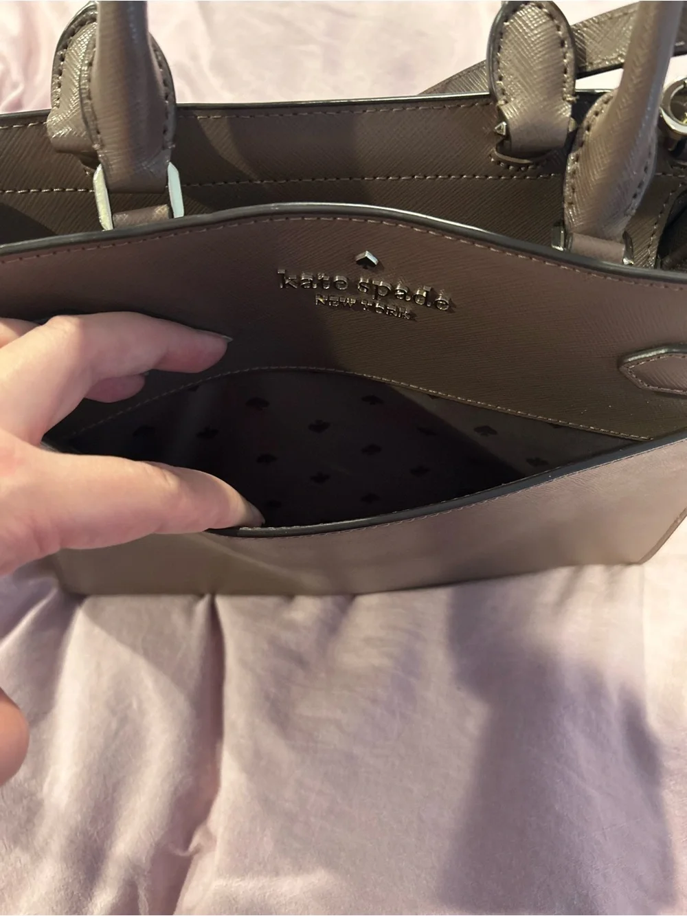kate spade Mauve Leather Top-Handle and Crossbody Satchel NWOT